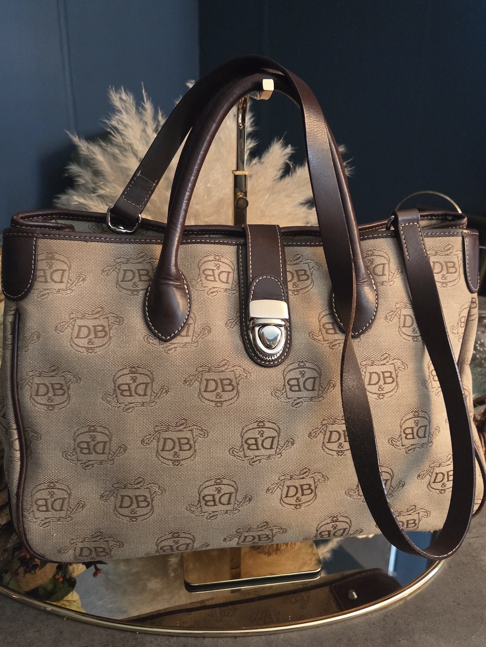 Dooney & Bourke DL50C W8 Signature Canvas Tote Shoulder/Crossbody Bag
